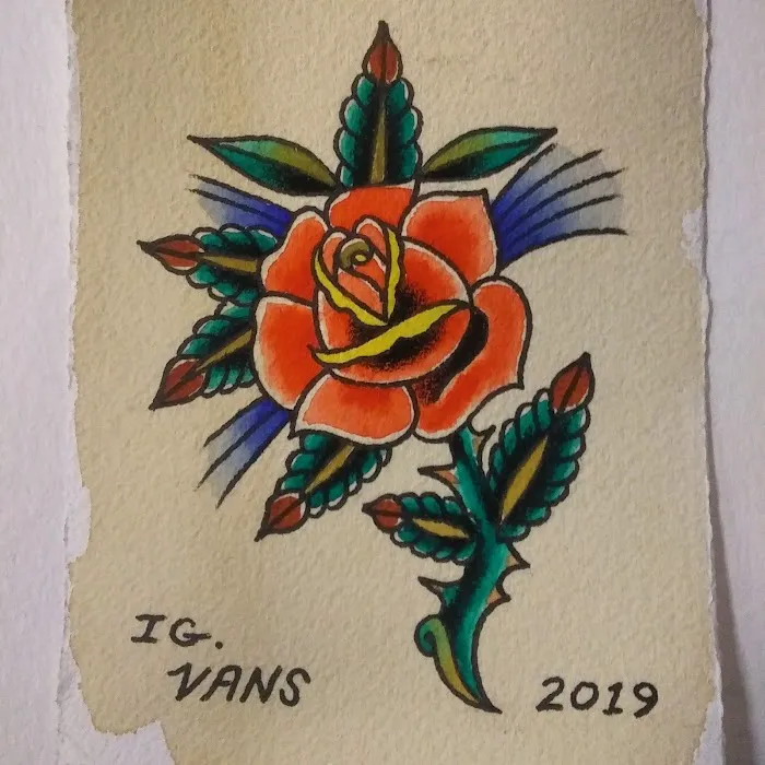 Rose And Dagger Tattoo 6