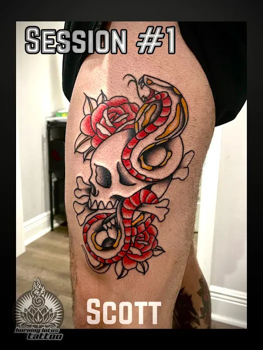Burning Lotus Tattoo 4