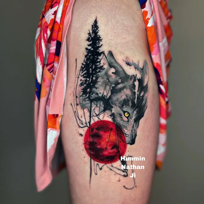 Rain and Forest tattoo 8