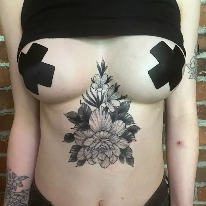 Black Flower Tattoo 7