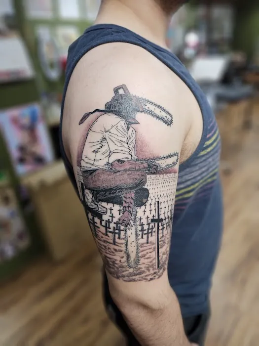Thor’s Hammer and Needle Tattoo 1