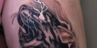 Gray Wash Tash Tattoo