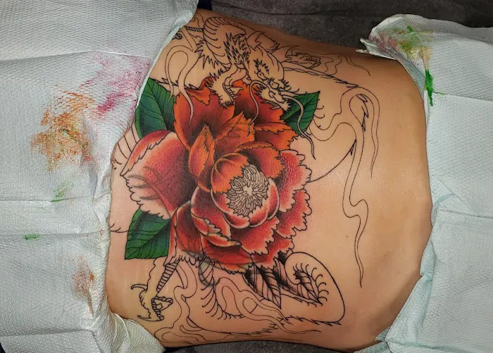 Flaming Dragon Tattoo 1