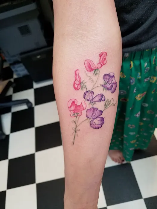 Shavon's Purple Lotus Tattoo 1